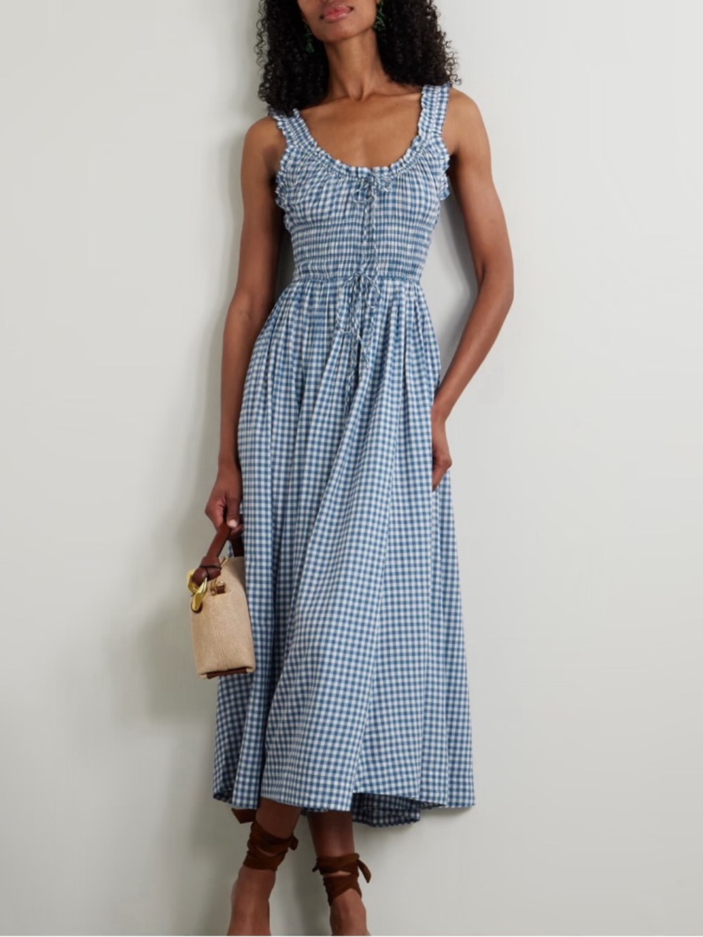Doen Emmaretta Blue Gingham Dress NWT